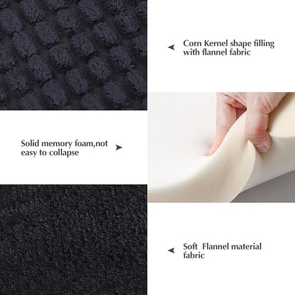 BVAGSS Reversible Dog Crate Pad, Memory Foam Pet Bed Mat, Soft Warm Machine Washable Sleeping Kennel Mattress for Small Medium Dogs XH079 (21''x13''x1.6'',Dark Grey)