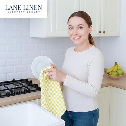 LANE LINEN Cotton Kitchen Towels Set, Quick-Drying Dish Towels