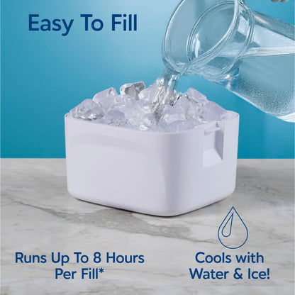 Arctic Air Ice Jet X3 Portable Air Cooler,Dual Mist Modes, Up to 8-Hour Cooling Time, 3-Speed Portable Cooler with Adjustable Airflow, USB C, LED Mood Light, Lightweight, Great for Home & Travel