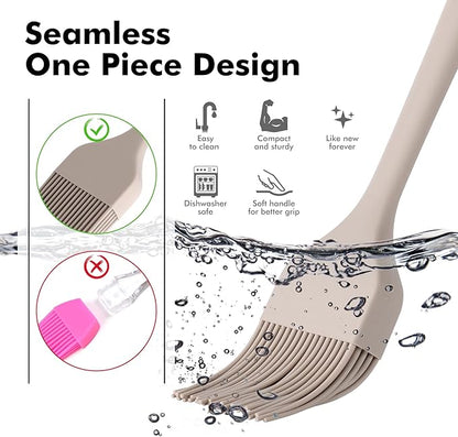 HOTEC Basting Brushes Silicone Heat Resistant Pastry Brushes Spread Oil Butter