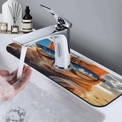 Sunshine Beach Cat Cases Kitchen sink faucet pad, strong water absorption