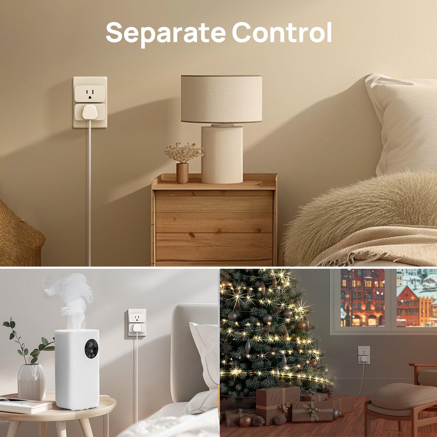 Linkind Matter Smart Plug with Remote, Work with Apple Home, Siri, Alexa, Google Home, SmartThings, Smart Outlet 15A/1800W Max, Smart Automation, Remote Control,Timer&Schedule, 2.4G Wi-Fi, 4 Pack