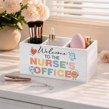 Hedfnciof Boho Nurse Office Pen Holder Organizer Desk Decor, Nurse Appreciation Gifts for Women, Nursing Week Gifts Wooden Pen Pencil Holders for Nursing School Office Home Desk Accessories