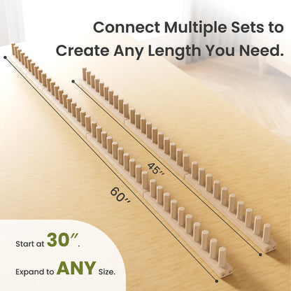DR. OXXIER Chunky Knitting Loom Kit - 30 Inches Adjustable Wooden Loom for Blankets, Expandable to 60/90/120 Inches for Oversized Throws, Hand Knitting Board for Chunky Yarn, Beginner DIY Craft Kit