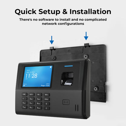 ANVIZ Time Clocks for Small Business Employees CX3 - No Monthly Fee No Software Required - Fingerprint Biometric Clock in and Out Machine - Right Out of The Box, Finger + RFID + Pin Punching