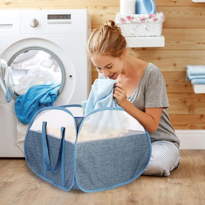 2 Pack Collapsible Laundry Baskets, 90L Large Foldable Laundry Basket, Pop Up