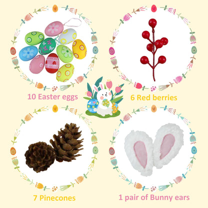 Allesgute Easter Decorations,1Pcs Artificial Easter Egg Flower Table Ornaments, Eggs Berry Picks with Bunny Ears, Easter Decorations for homeDecor, DIY, Weddings, Spring Celebrations