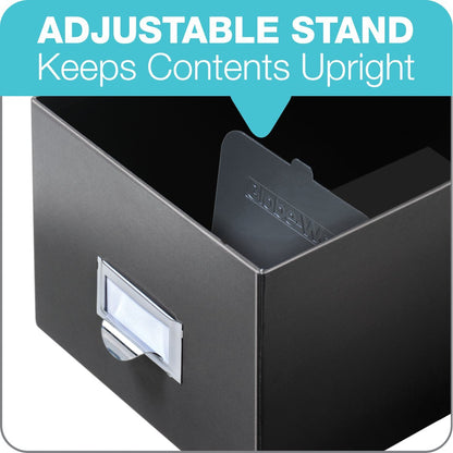 Globe-Weis/Pendaflex Fiberboard Index Card Storage Box, 3 x 5 Inches, Solid Black (3X5BLA)