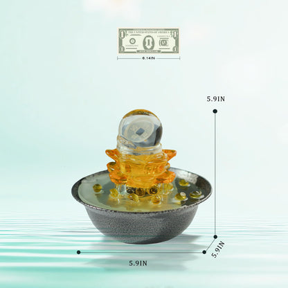 Tabletop Fountain, Waterfall Fountain Indoor, Treasures Shape Fountain Decor, Zen Relaxation Table Fountain,Glass Desktop Fountain for Living Study Room, Tea Room, Office, Yoga Room, Beauty Club