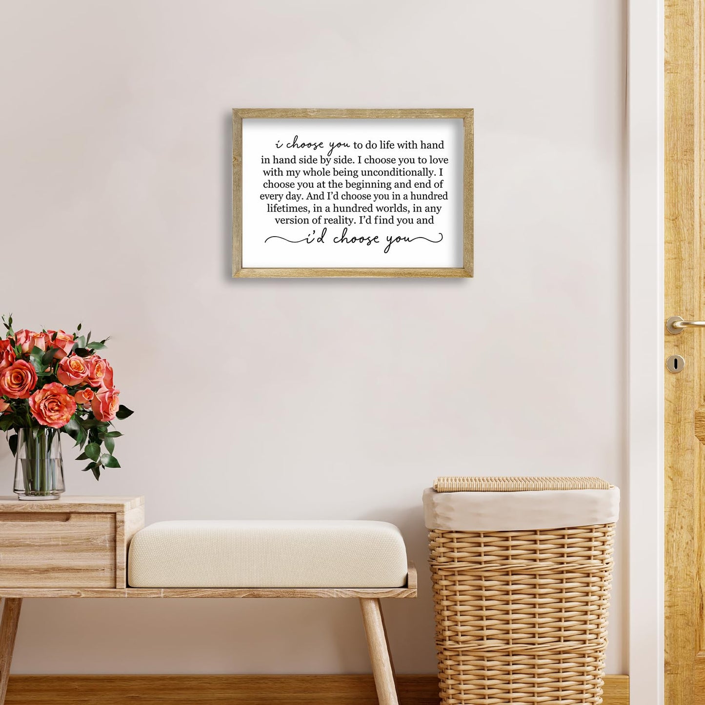 LuZhiQiang I Choose You To Do Life Sign Wall Decor 16X11 I Love You InchRomantic Marriage Art Wooden Framed Wall Hanging (Wood)