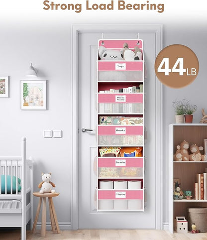 Over The Door Organizer Hanging, 2 Pack 5 Shelf Behind The Doors Storage