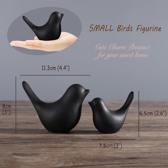 FANTESTICRYAN Small Animal Statues Home Decor Modern Style Black Decorative Ornaments for Living Room, Bedroom, Office Desktop, Cabinets…