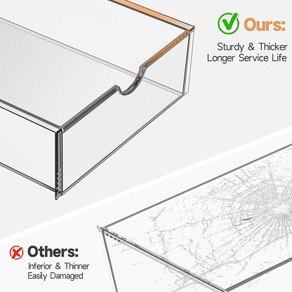 Makeup Drawer Storage Organizer with 24 Drawers, 4 Set Acrylic Office Desk Organization and Storage, Dustproof Drawer Organizer for Makeup, Office, Countertop, Jewelry, Pen, Desktop, Bathroom, Bedroom