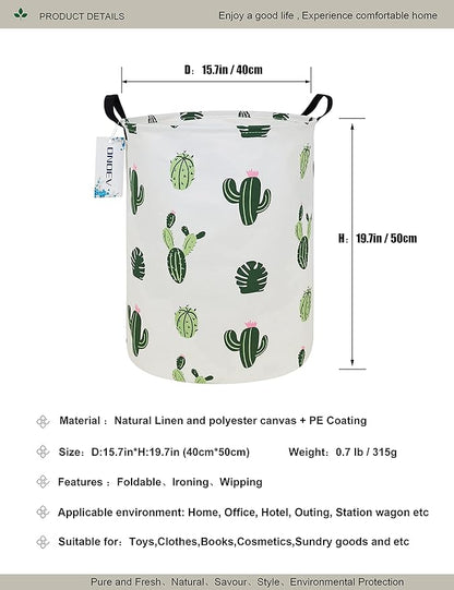 Round Fabric Storage Bin, Decorative Basket, Organizer Basket