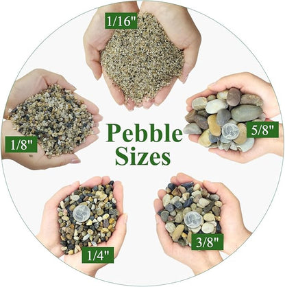YISZM 10lbs Aquarium Gravel, 1/16"(0.6-1.2mm) Natural River Rocks Succulent Cactus Pea Gravel for Plants, Fish Tank, Decorative Pebbles for Gardening, Flower Pots, Vase Fillers, Landscaping