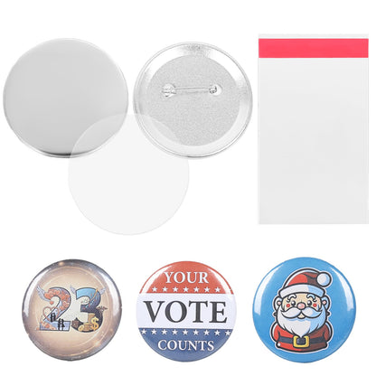 110 Sets 58mm / 2.28 inch (Approx. 2.25) Button Maker Supplies, Blank Pins Buttons Press for DIY Badge Maker Machine, Parts to Create Custom Pins