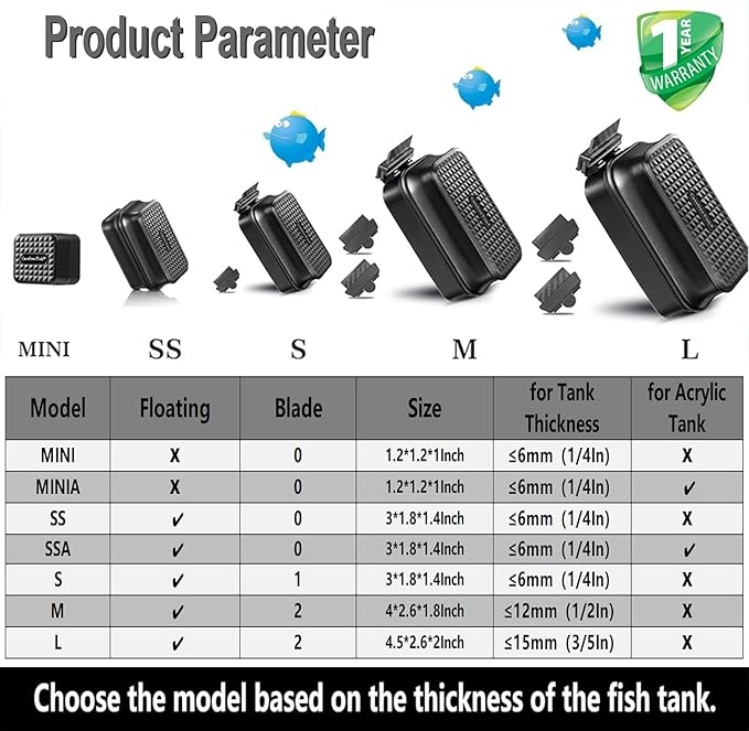 Carefree Fish Aquarium Super Strong Mini Magnetic Cleaner for Glass Fish Tank Tiny Algae Brush Not Floating