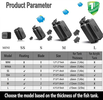 Carefree Fish Aquarium Super Strong Small Magnetic Cleaner for Glass Fish Tank Magnet Brush Floating