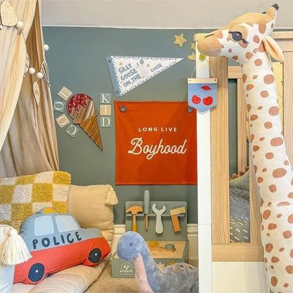 WXHUM Playroom Kids Room Nursery Wall Art Decor, Silly Goose On the Loose Felt Pennant Banner Flags, Silly Goose Birthday Wall Decorations for Kid Boy Toddler Room, 8x14 Inch