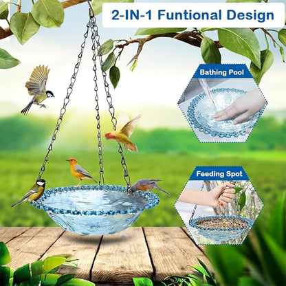 Seed Catcher for Bird Feeders, 20'' Bird Feeders for Outdoors Hanging, Birds Feeder Seed Catcher Tray with Adjustable Hanging Hook for Outdoor Garden Accessories (Grey Pink)