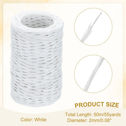 uxcell 164 Feet Floral Bind Wire Wrap Twine, 2mm Floral Wire Vine Bind Wire Rustic Craft Wire for DIY Projects Flower Bouquet Wreath Gift Wrapping Wedding Decoration White