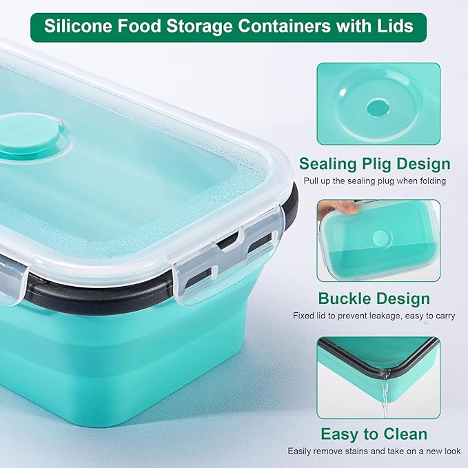 Sudaya 8 Pack Collapsible Food Storage Containers