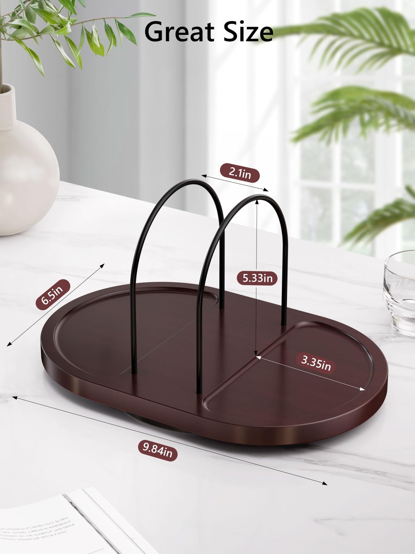 Rotating Standing Napkin Dispenser with Salt and Pepper Shakers+360° Rotation Toothbrush Holder with Marble Base