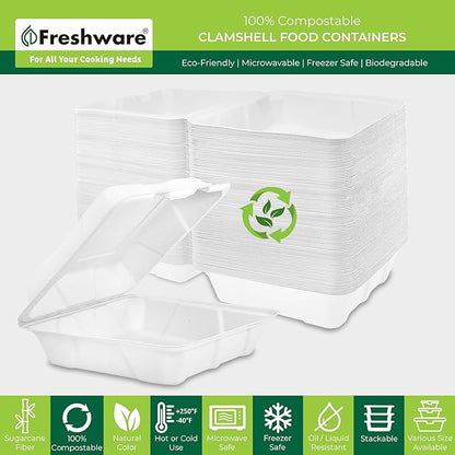 Freshware Clamshell Take Out Food Containers