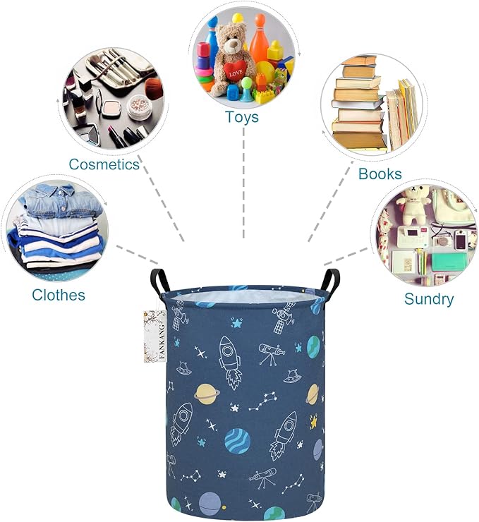 FANKANG Storage Basket, Nursery Hamper Canvas Laundry Basket Foldable