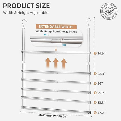 STORAGE MANIAC Hanging Closet Rod, Adjustable Width and Height Closet Hanging