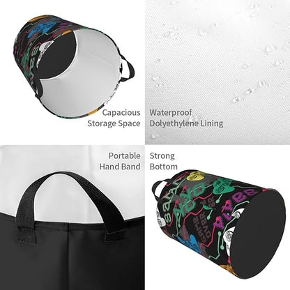 Colorful Game Joysticks Laundry Hamper Bag, Video Game Controller Background