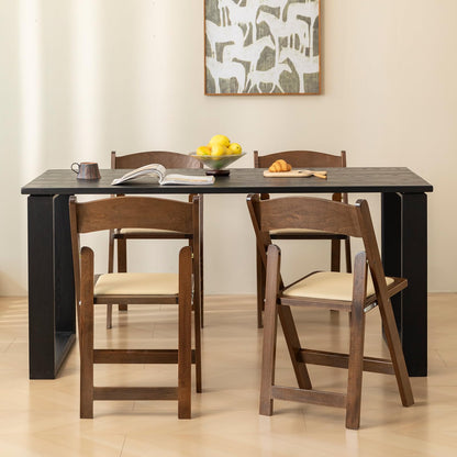 GTNSAFP Wooden Folding Chair with Soft Cushion, Simple and Stylish, Comfortable and Durable, Suitable for Weddings, banquets and Events,Classic-Fruitwood, Set of 2