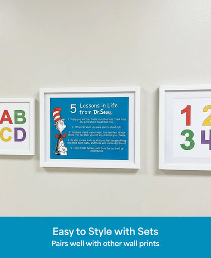 Whimsical Reading Quote Wall Art, 5 Motivational Life Lessons for Kids, Unframed 8x10 Poster for Classroom Decor, Playroom, Nursery, and Pediatric Office, Heavyweight Matte Cardstock