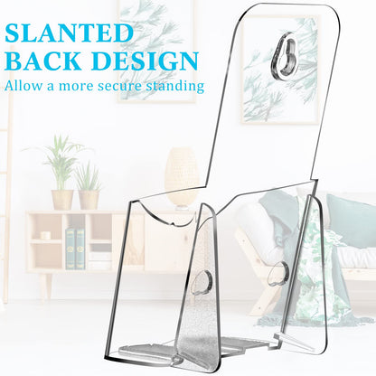 Yookeer 20 Pieces Acrylic Brochure Holder 4 x 8 Inches Rack Card Holder Clear Pamphlet Holders Display Stand for Vendors, Brochure, Trifold, Magazine, Pamphlet, Booklets