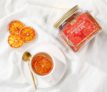 Selected Dried Blood Orange Slices 5 Oz/142g, Culinary & Garnish Grade, Dehydrated Blood Orange for Cocktail, Decoration, 100% Natural, No Sugar Added.