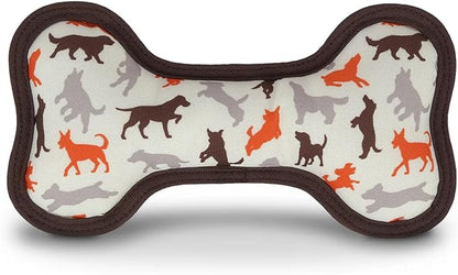 P.L.A.Y. Stuffed Dog Toys, ECO Bones - Extra Durable Squeaker Chew Toy, Great for Teething Puppies & Small, Medium, Large Dog Breeds - Machine Washable, Recycled Materials (Scout & About, Medium)