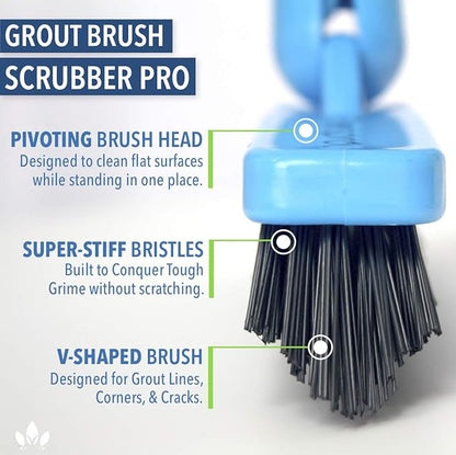EVERSPROUT Grout Cleaning Brush Scrubber, Stiff V-Shaped Scrub Bristles Built