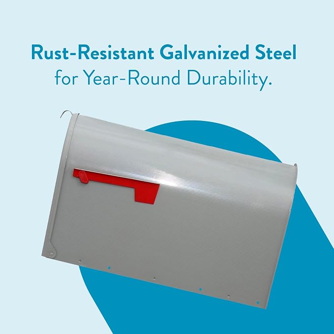 Gibraltar ST2000AM Stanley Post-Mount Mailbox, XL, Gray Steel - Quantity 1 | Galvanized steel build for outside with rust-resistant powder-coat finish and adjustable latch closure. USPS approved.