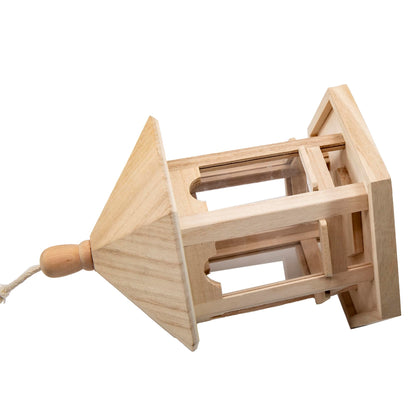 Berfutall-DIY Wooden Bird House for Outdoor, Wild Bird Feeder, Hanging Birdhouse,Perfect for Cardinals, Bluebirds, and More. (B)