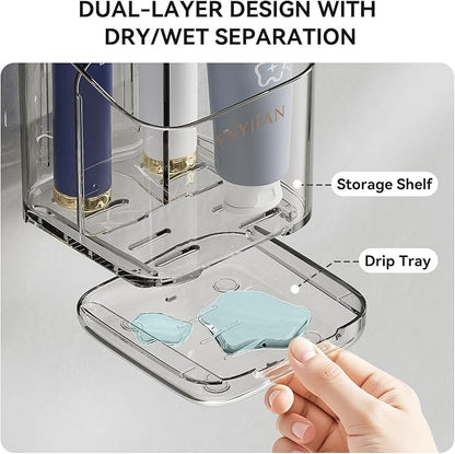 Toothbrush Holders for Bathrooms, 3 Slots Detachable Electric Toothbrush Holder