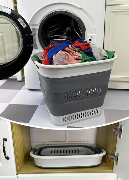 SAMMART 40L Collapsible Plastic Laundry Basket