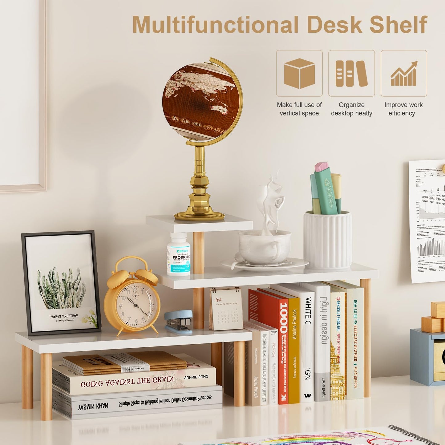 OcBuct Wood Plant Stand Shelf 6 Tier