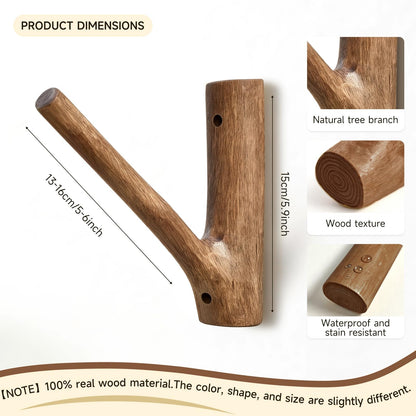 Wooden Toilet Paper Holder Wall Mount - Self-Adhesive Bathroom Tissue Holder, Retro Bohemian Farmhouse Style, No Drilling for Small Spaces Bathrooms RVs and More - Walnut Color