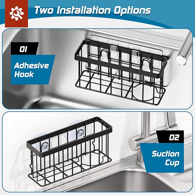 Sponge Holder for Kitchen Sink, Sink Caddy Organizer