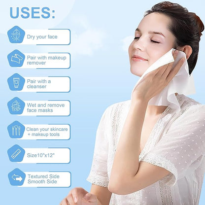 GRANNY SAYS Disposable Face Towel, Biobased Face Towelettes Disposable