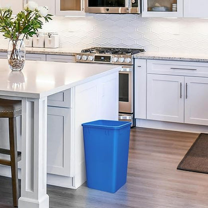 Rev-A-Shelf 2-Pack 35 Quart Polymer Replacement Trash Bin, Recycle Waste Garbage Container for Kitchen Cabinet Pullouts, Blue, RV-35-22-2 - Large Plastic Bins for Home and Office