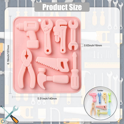UR URLIFEHALL 2 Pcs Silicone Tool Molds Screwdriver Hammer Wrench Shape Chocolate Molds for Cake Decoration Candy Soap Cookie Ice Cube Crafts
