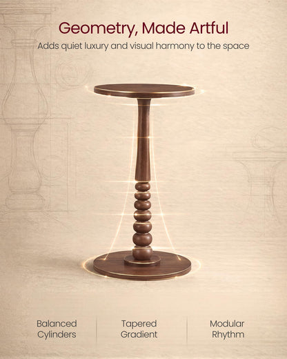 VASAGLE MARIEL Collection - Round Side Table, Small Drink End Table for Small Spaces, Accent Nightstand, Solid Wood Leg, Mid-Century Modern, for Living Room Bedroom, Chestnut Walnut ULET293KX01S