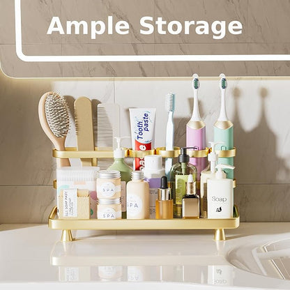 Electric Toothbrush Holder for Bathroom Countertop 5 Metal Slots Toothpaste
