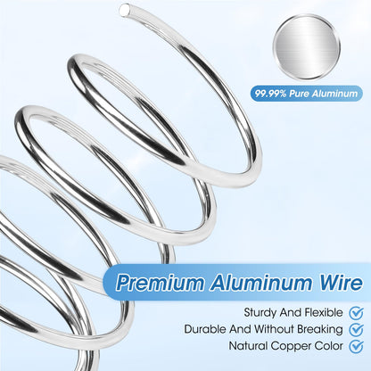 Modacraft 12 Gauge Aluminum Wire - 100 Ft 2mm Bendable Metal Craft Wire with Micro Flush Cutter for Sculpting, Jewelry Making, Floral Design, Doll Making, Bonsai Training, and DIY Crafts